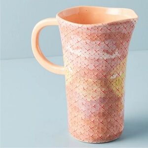 Anthropologie stoneware pitcher vase in coral. Brand new in box. $68